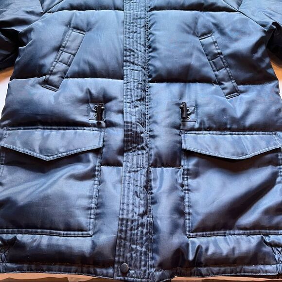 Outbrook puffer coat reversible Medium Navy and olive green zipper and velcro - Picture 7 of 10
